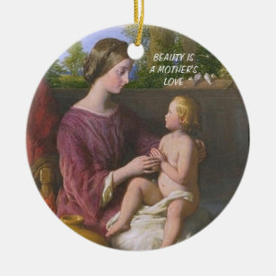 ORNAMENTO DE CERÂMICA A BELEZA É O AMOR DA MÃE.