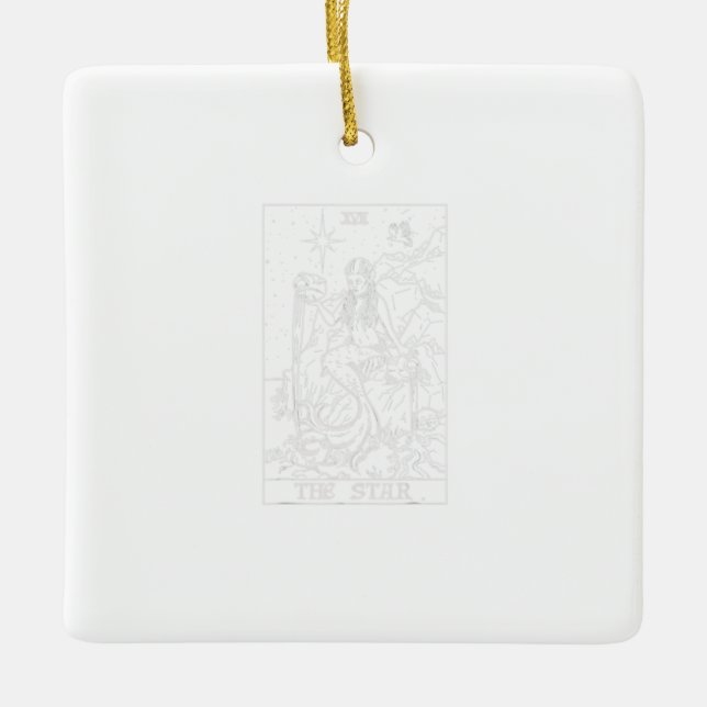 Ornamento De Cerâmica A Bruxa Gótica das Estrelas do Dia das Bruxas (Frente)