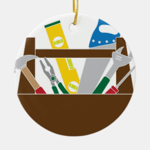 Ornamento De Cerâmica A caixa de ferramentas com construção utiliza