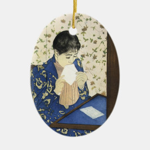 Ornamento De Cerâmica A Carta de Mary Cassatt, Impressionismo Antigo