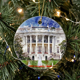 Ornamento De Cerâmica A Casa Branca em Washington, DC – Fachada Sul