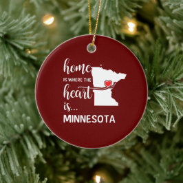 Ornamento De Cerâmica A casa de Minnesota é onde está o coração