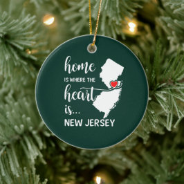 Ornamento De Cerâmica A casa de Nova Jersey é onde está o coração