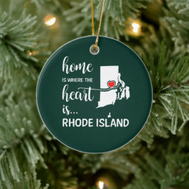 Ornamento De Cerâmica A casa de Rhode Island é onde está o coração