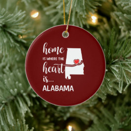 Ornamento De Cerâmica A casa do Alabama é onde está o coração
