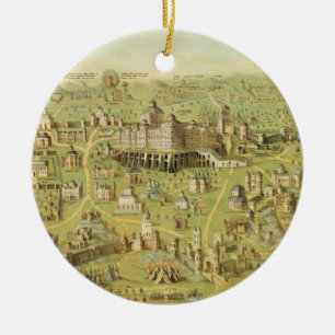 Ornamento De Cerâmica A cidade antiga de Jerusalem & de templo de