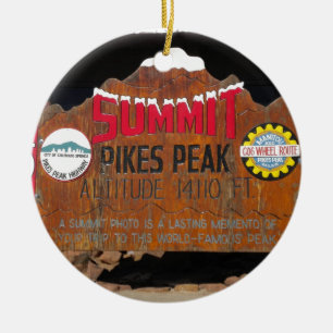 Ornamento De Cerâmica A cimeira máxima de Pike, Colorado