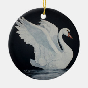 Ornamento De Cerâmica A cisne