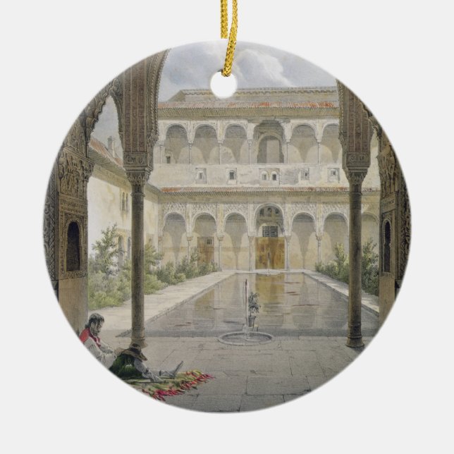 Ornamento De Cerâmica A corte do Alberca no Alhambra, Granada, (Frente)