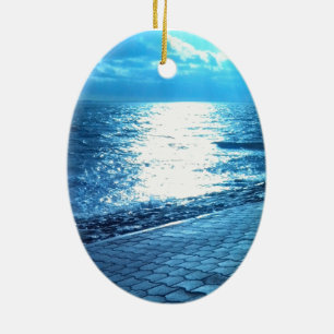 Ornamento De Cerâmica A Costa do Mar, Foto do Azul Serenity