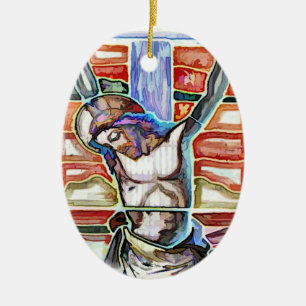 ORNAMENTO DE CERÂMICA A CRUCIFICAÇÃO