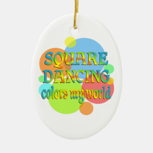 Ornamento De Cerâmica A dança quadrada colore meu mundo