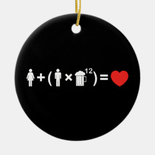 Ornamento De Cerâmica A Equação do Amor para os Homens