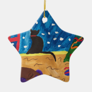 Ornamento De Cerâmica À Espera Do Natal