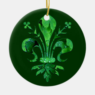 Ornamento De Cerâmica A flor de lis de St Patrick