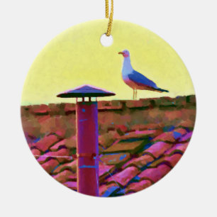 Ornamento De Cerâmica A gaivota numa tarde de Conclave