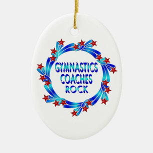 Ornamento De Cerâmica A ginástica treina estrelas do vermelho da rocha