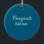 Ornamento De Cerâmica A graduação mínima simples de parabéns adiciona<br><div class="desc">design</div>