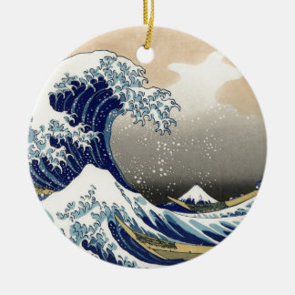 Ornamento De Cerâmica A grande onda em Kanagawa