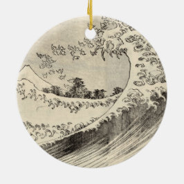 Ornamento De Cerâmica A Grande Onda (por Katsushika Hokusai)