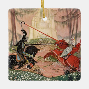 Ornamento De Cerâmica "A Knoightly Joust", por Thomas Mackenzie