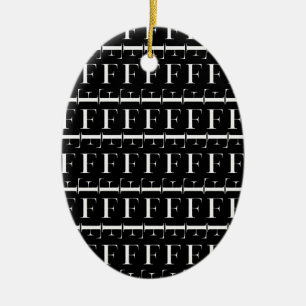 Ornamento De Cerâmica A letra inicial F do monograma, escolhe a cor do