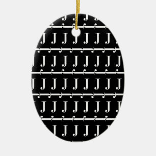 Ornamento De Cerâmica A letra inicial J do monograma, escolhe a cor do