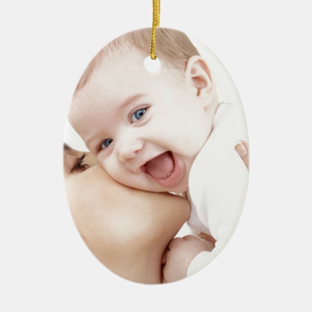 Ornamento De Cerâmica a mamãe ama o bebê (Frente)