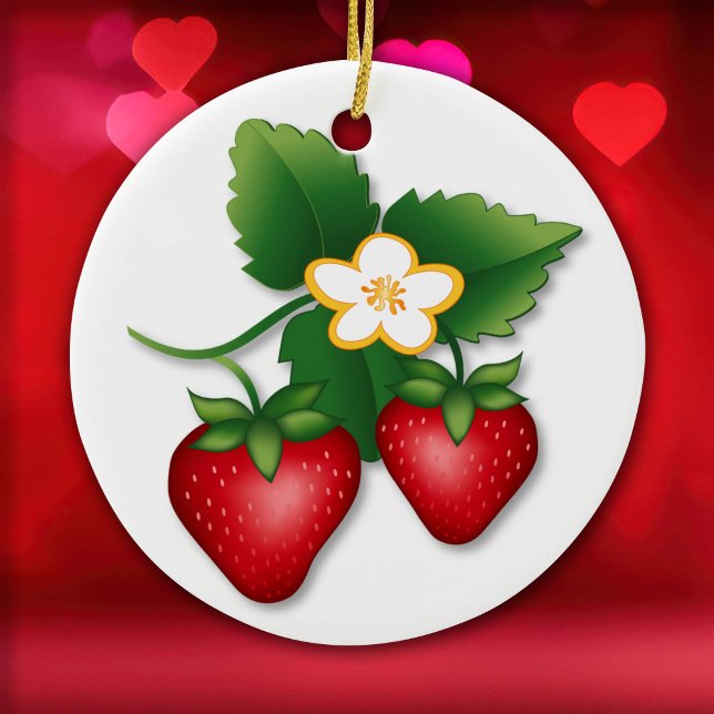 Ornamento De Cerâmica A Melhor Morango (The Berry Best Strawberry Ceramic Ornament -front -
For your kitchen or special garden. )