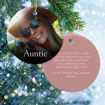 Ornamento De Cerâmica A melhor tia do mundo, foto de definição de tia<br><div class="desc">Personalize sua tia ou tia favorita para criar um presente exclusivo. Uma maneira perfeita de mostrar a ela o quão incrível ela é todos os dias. Projetado por Thisnotme©</div>
