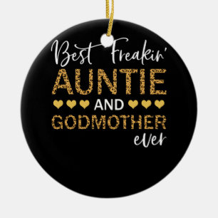 Ornamento De Cerâmica A Melhor Tia E A Madrinha Nunca Lepard