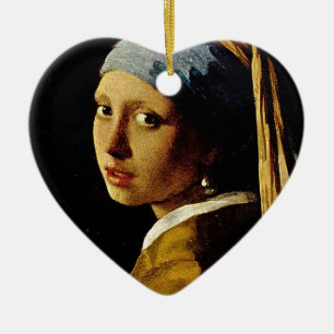 Ornamento De Cerâmica A menina com um turbante/menina com o brinco da