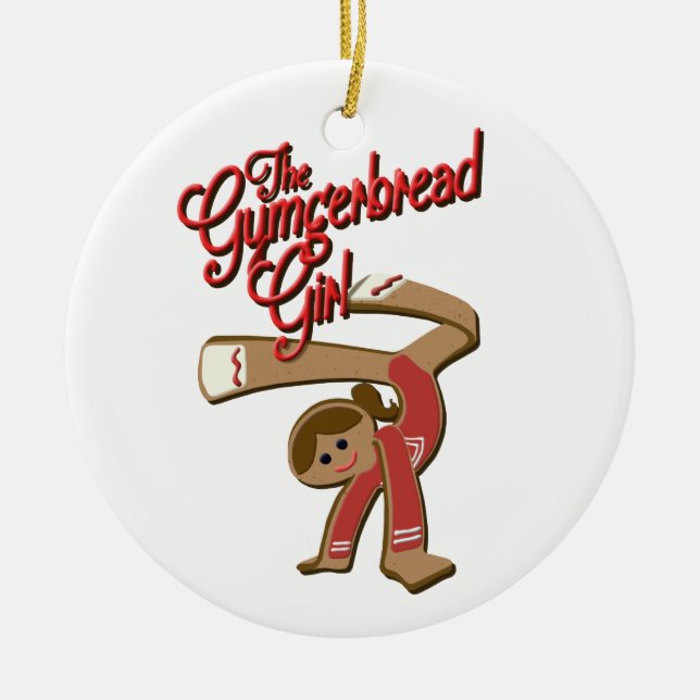 Ornamento De Cerâmica A menina de Gymgerbread - Natal 2017 (Frente)