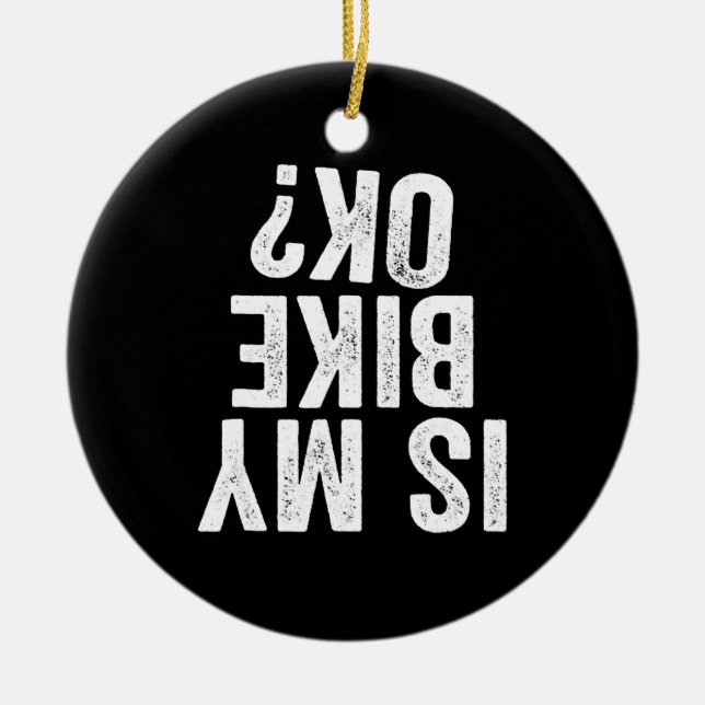 Ornamento De Cerâmica A Minha Bicicleta Está Engraçada, Motocicleta Dirt (Frente)