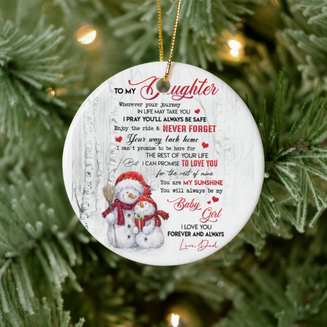 Ornamento De Cerâmica À minha filha do Pai (Árvore)