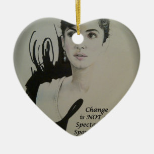 Ornamento De Cerâmica A mudança não é um espectador Impressão de arte de