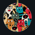 Ornamento De Cerâmica A multidão de gatos<br><div class="desc">-</div>