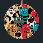 Ornamento De Cerâmica A multidão de gatos<br><div class="desc">-</div>