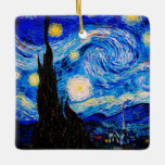 Ornamento De Cerâmica A Noite Estrelada de Vincent Van Gogh<br><div class="desc">Vincent Van Gogh Na Noite Estrelada. Esta é uma antiga obra-prima do pintor mestre holandês Vincent Van Gogh. Esta pintura de paisagem artística fina tem uma cor bela,  vibrante e saturada. Vincent Van Gogh era um pintor impressionista holandês. Esta imagem está no dominio público</div>