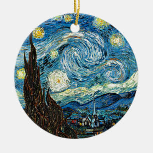 Ornamento De Cerâmica A noite estrelado de Vincent van Gogh