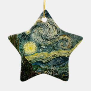 Ornamento De Cerâmica A noite estrelado de Vincent van Gogh (1889)