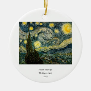 Ornamento De Cerâmica A noite estrelado de Vincent van Gogh (1889)
