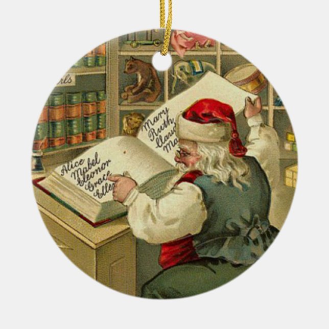 Ornamento De Cerâmica A oficina do papai noel (Frente)