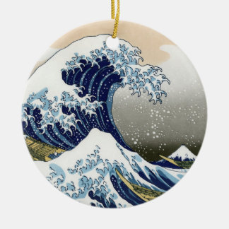 Ornamento De Cerâmica A Onda de Excelente de Kanagawa
