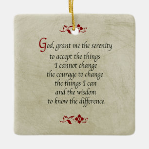 Ornamento De Cerâmica A oração da serenidade/o estilo/dobro do vintage