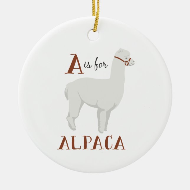 Ornamento De Cerâmica A Para Alpaca (Frente)