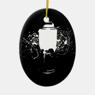 Ornamento De Cerâmica A pintura pistola preto e branco pode Splatter a