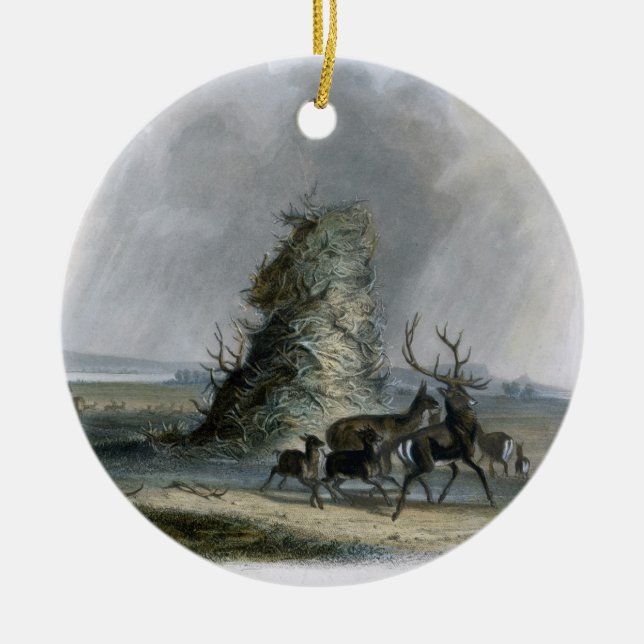 Ornamento De Cerâmica A pirâmide de Elkhorn no Missouri superior, placa (Frente)