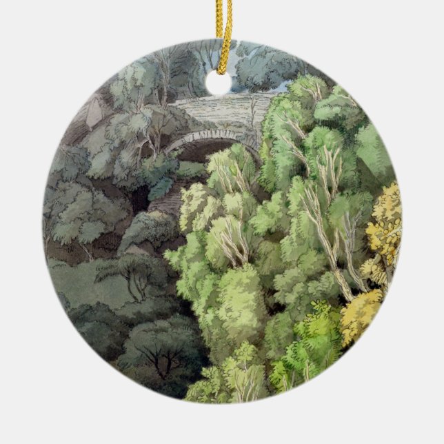 Ornamento De Cerâmica A ponte do diabo, 1810 (w/c com caneta & tinta (Frente)