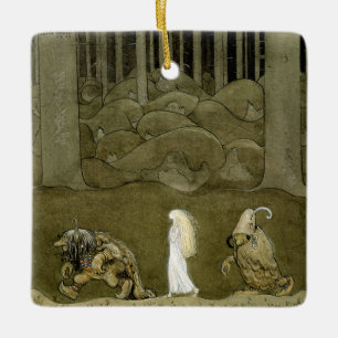 Ornamento De Cerâmica “A Princesa e os Trolls” Aquarela de John B